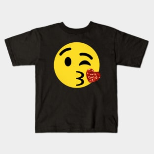 red heart kiss emoji Kids T-Shirt